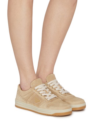 Figure View - Click To Enlarge - PRADA - Downtown Suede Low Top Womens Sneakers