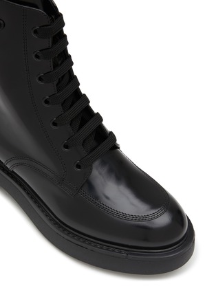 Detail View - Click To Enlarge - PRADA - DiapasonI Leather Combat Boots