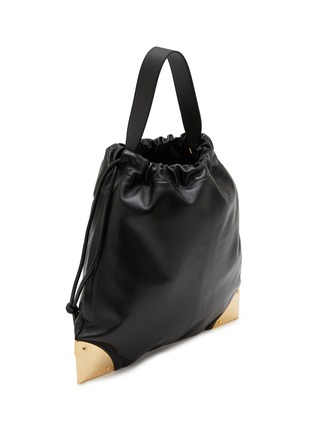 Detail View - Click To Enlarge - SACAI - Corner Metal Drawstring Shoulder Bag