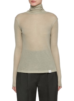 Main View - Click To Enlarge - SANDBEIGE - Sandy High Neck Sweater