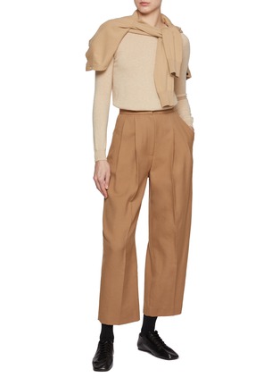 Figure View - Click To Enlarge - SANDBEIGE - Marlenka Cropped Wool Pants