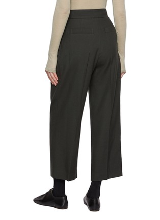 Back View - Click To Enlarge - SANDBEIGE - Marlenka Cropped Wool Pants