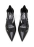 Detail View - Click To Enlarge - PRADA - Modellerie 55 Brushed Leather Cut-Out Pumps