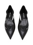 Detail View - Click To Enlarge - PRADA - Brushed Leather Cut-Out Ballerina Flats