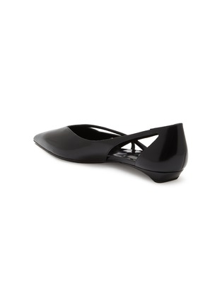  - PRADA - Brushed Leather Cut-Out Ballerina Flats