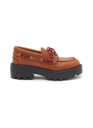 Main View - Click To Enlarge - MIU MIU - Vitello Leather Boat Shoes