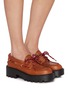 Figure View - Click To Enlarge - MIU MIU - Vitello Leather Boat Shoes