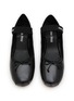 Detail View - Click To Enlarge - MIU MIU - Logo Jacquard Strap Leather Mary Jane Ballerina Flats