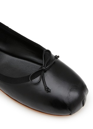 Detail View - Click To Enlarge - MIU MIU - Logo Jacquard Strap Leather Mary Jane Ballerina Flats