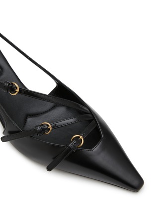 Detail View - Click To Enlarge - MIU MIU - 55 Buckles Leather Slingbacks