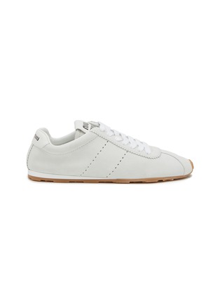 Main View - Click To Enlarge - MIU MIU - Flat Suede Leather Women's Sneakers