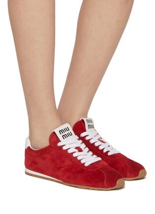 Figure View - Click To Enlarge - MIU MIU - Flat Suede Women's sneakers