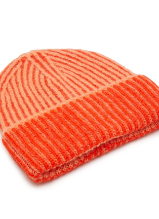 Detail View - Click To Enlarge - MAPOÉSIE - Logo Patch Knit Fold Beanie