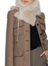 Front View - Click To Enlarge - GUSHLOW & COLE - Leather Tie Shearling Shawl Scarf