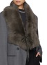 Figure View - Click To Enlarge - GUSHLOW & COLE - Leather Tie Shearling Shawl Scarf