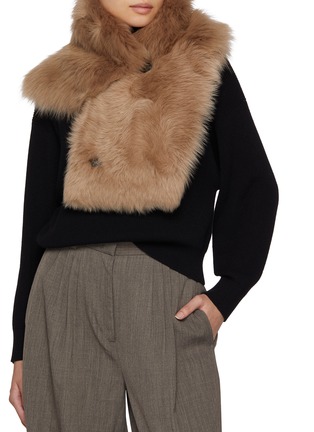 Figure View - Click To Enlarge - GUSHLOW & COLE - Shearling Shrug Scarf