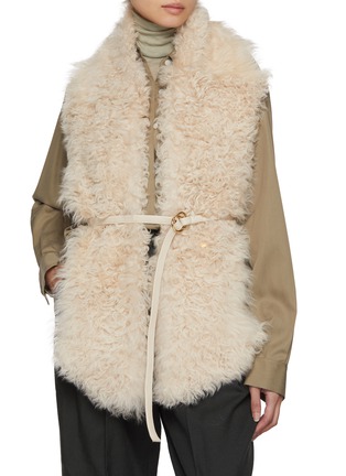 Figure View - Click To Enlarge - GUSHLOW & COLE - Long Shearling Belt Scarf