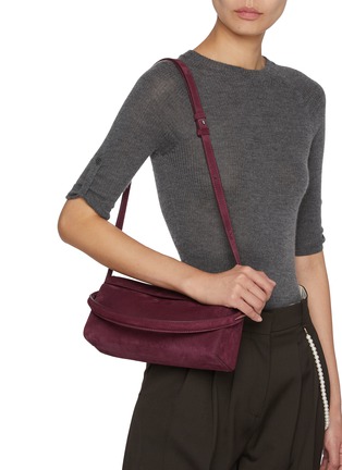 Figure View - Click To Enlarge - BENEDETTA BRUZZICHES - Elif Suede Leather Shoulder Bag