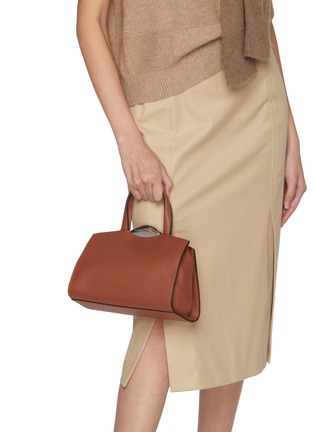 Front View - Click To Enlarge - BENEDETTA BRUZZICHES - Le Petite Serena Leather Top Handle Bag