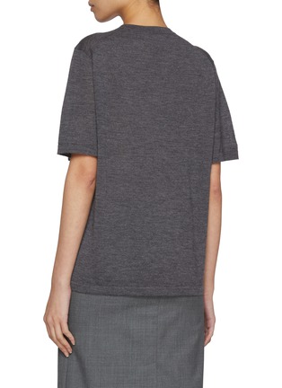 Back View - Click To Enlarge - CRUSH COLLECTION - Pocket Embellished Cashmere T-Shirt