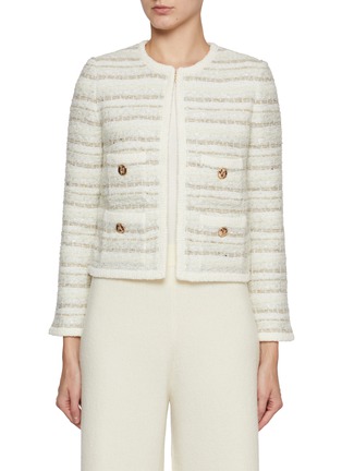 Main View - Click To Enlarge - CRUSH COLLECTION - Striped Bouclé Jacket