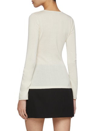 Back View - Click To Enlarge - CRUSH COLLECTION - Silk Cashmere V-Neck Top