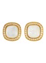 Main View - Click To Enlarge - CZ BY KENNETH JAY LANE - Mother of Pearl Cubic Zirconia Pavé Halo Clip On Earrings