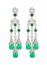 Main View - Click To Enlarge - CZ BY KENNETH JAY LANE - Jade Cubic Zirconia Statement Clip On Earrings