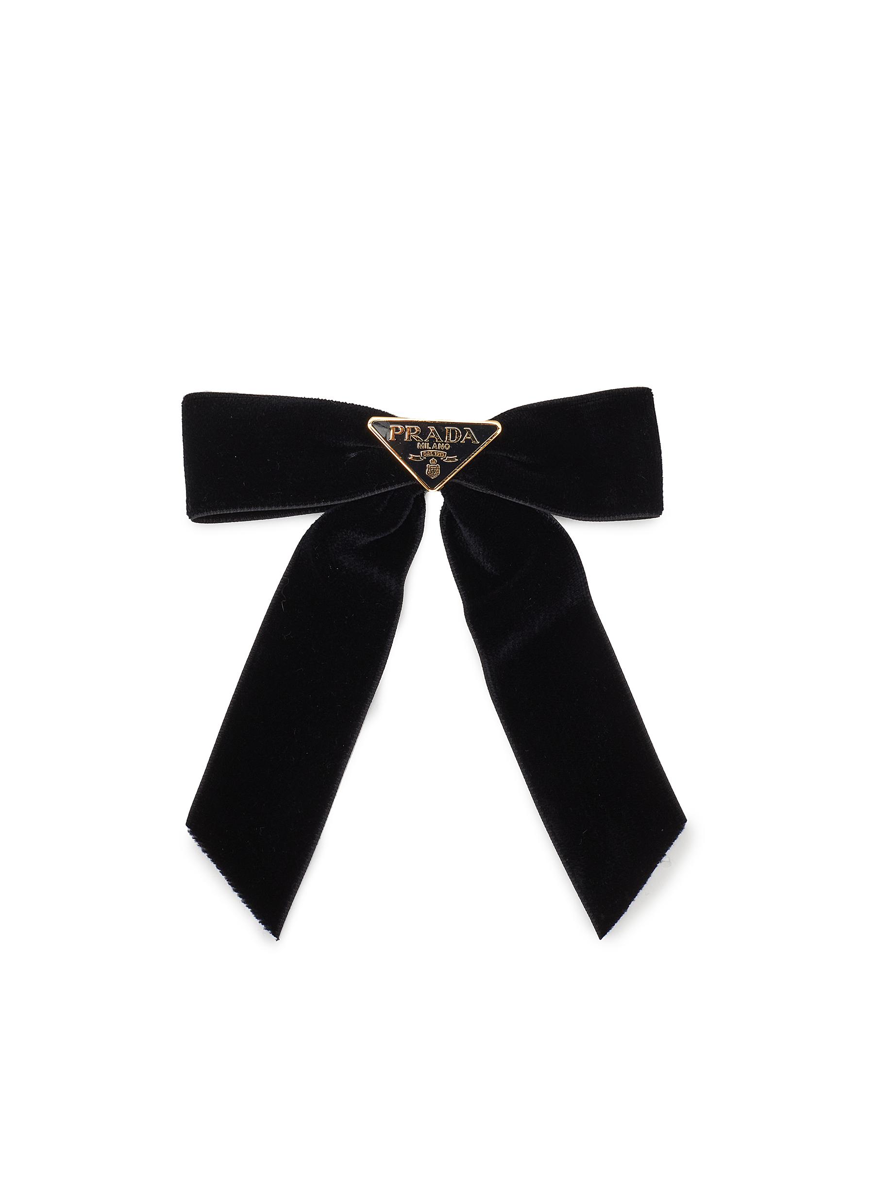 【PRADA】logo bow velvet hair clip ヘアクリップ リボン Prada Velvet Hair Clip | Saks Fifth Avenue