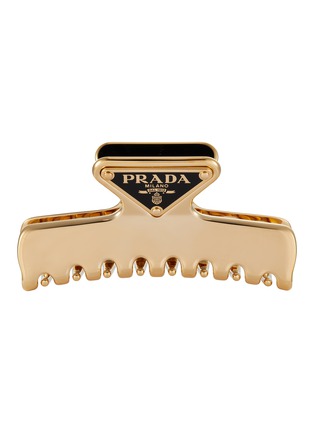 PRADA | Triangle Logo Enameled Metal Hair Clip