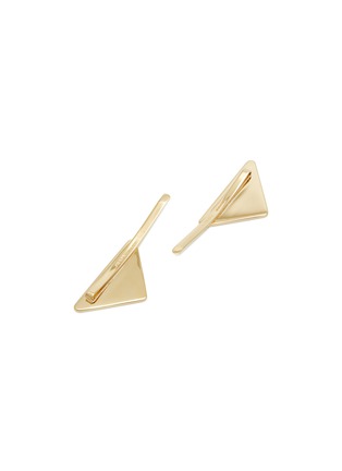 Detail View - Click To Enlarge - PRADA - Enameled Triangle Logo Hair Clips