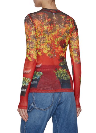 Back View - Click To Enlarge - JW ANDERSON - Floral Print Mesh Crewneck Top