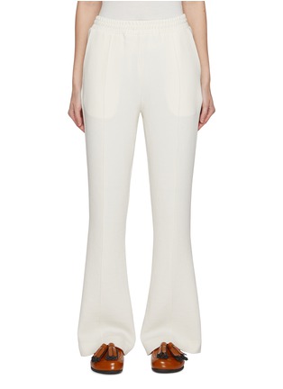 JW ANDERSON | Elasticated Waistband Sheep Wool Cashmere Flared Leg Pants