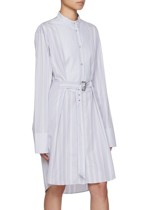 Detail View - Click To Enlarge - JW ANDERSON - Tuxedo Belted Cotton Shirt Dress