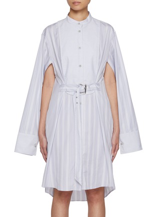 Main View - Click To Enlarge - JW ANDERSON - Tuxedo Belted Cotton Shirt Dress