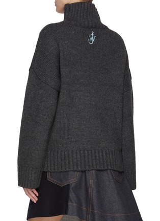 Back View - Click To Enlarge - JW ANDERSON - High Neck Sheep Wool Alpaca Blend Pocket Sweater