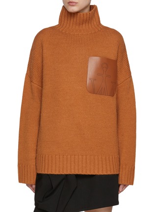 Main View - Click To Enlarge - JW ANDERSON - High Neck Sheep Wool Alpaca Blend Pocket Sweater