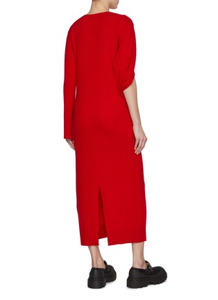 Back View - Click To Enlarge - JW ANDERSON - Asymmetrical Drape Sheep Wool Cashmere Dress