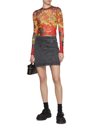 Figure View - Click To Enlarge - JW ANDERSON - Twisted Denim Mini Skirt