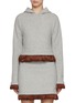 Main View - Click To Enlarge - JW ANDERSON - Satin Trim Sheep Wool Hoodie