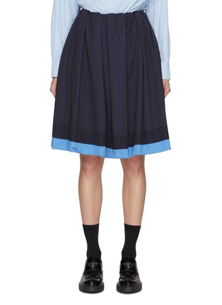 Main View - Click To Enlarge - MIU MIU - Pleated Silk Cotton Flare Skirt