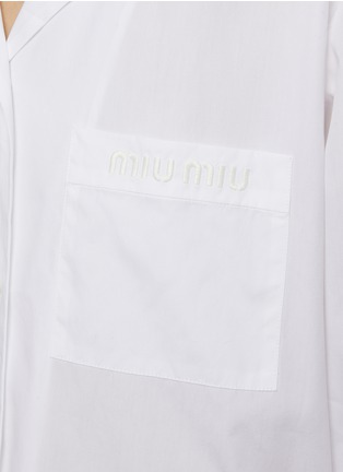  - MIU MIU - Logo Embroidered Cotton Shirt