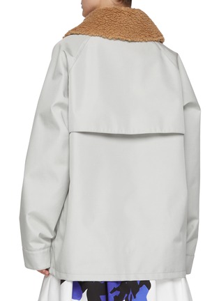 Back View - Click To Enlarge - MIU MIU - Logo Embroidered High Neck Blouson