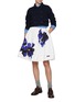 Figure View - Click To Enlarge - MIU MIU - Logo Patch Flower Graphic Print Flared Skirt