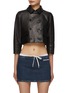 Main View - Click To Enlarge - MIU MIU - Shrunken Cropped Leather Jacket