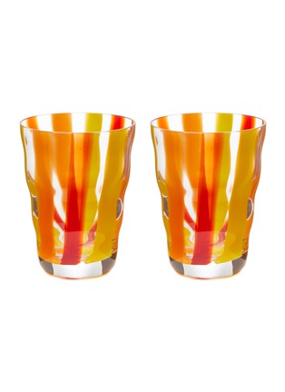 Main View - Click To Enlarge - LSA - Folk Tumbler Set of 2 — Orange/Red/Yellow