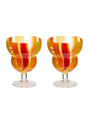 Main View - Click To Enlarge - LSA - Folk Water/Wine Glass Set of 2 — Orange/Red/Yellow