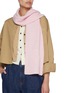 Figure View - Click To Enlarge - JOSHUA’S - Outline Smile Wool Cashmere Scarf