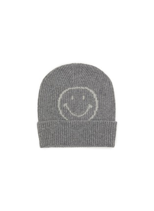 Main View - Click To Enlarge - JOSHUA’S - Outline Smile Wool Cashmere Fold Beanie