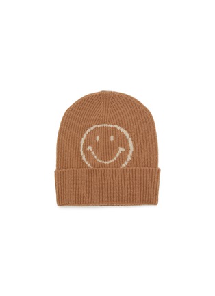 Main View - Click To Enlarge - JOSHUA’S - Outline Smile Wool Cashmere Fold Beanie